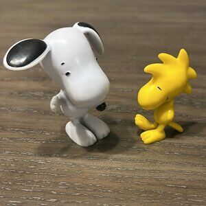 Vintage Snoopy and Woodstock Figurines- Set of Two